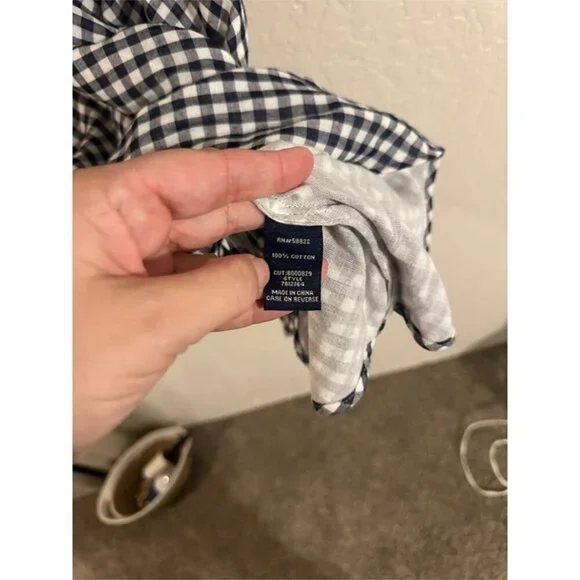 Y Max Edition Gingham Plaid Smocked Black & White Puffy Sleeve Cotton Midi Dress - Picture 9 of 10